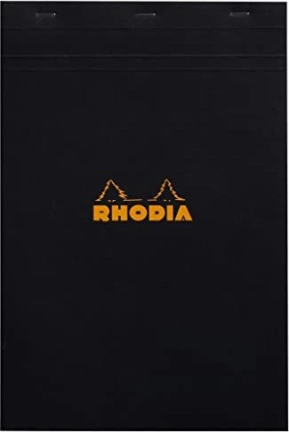 Rhodia Basics Notizblock N°19, A4+, kariert, schwarz, 80 Blatt