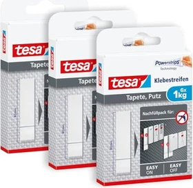 tesa Powerstrips Klebestreifen small Tapete/Putz weiß, 20mm/50mm