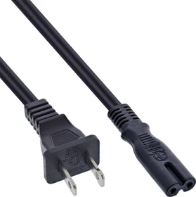 InLine Netzkabel, Netzstecker USA 2-polig NEMA-1/Typ-A auf Euro 8 C7 Stecker, 0.5m