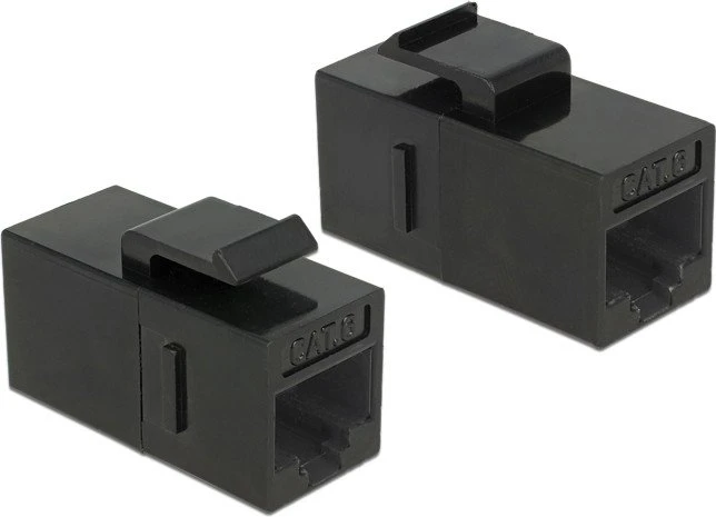 DeLOCK Keystone Modul RJ-45 Buchse via RJ-45 Buchse Cat6, schwarz
