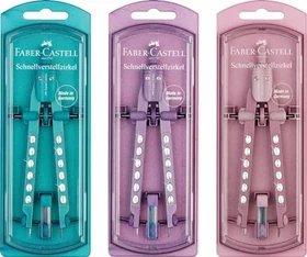 Faber-Castell Factory Neon Schnellverstellzirkel 2019, neonpink, Klarsichtetui