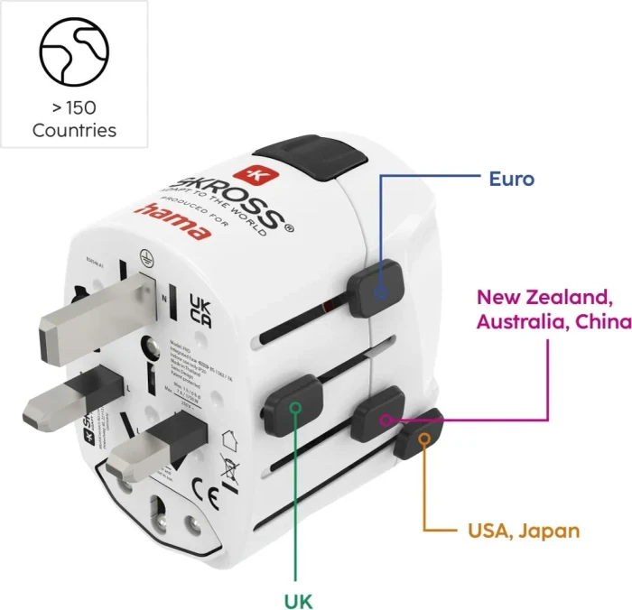 Hama World Travel Adapter Pro, weiß