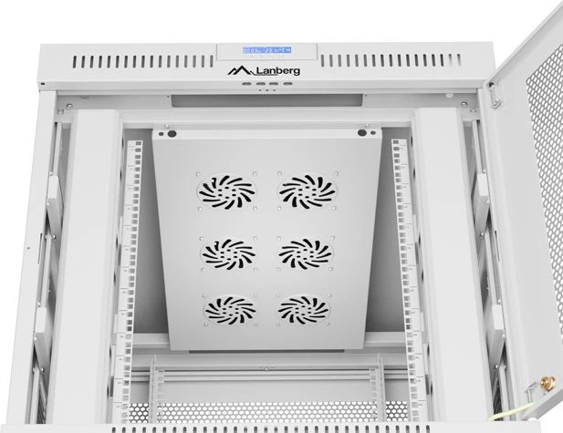 Lanberg 19" Rackschrank 15HE, LCD, freistehend, Flat Pack, Gitternetztür, IP20, RAL 7035, 1000mm tief
