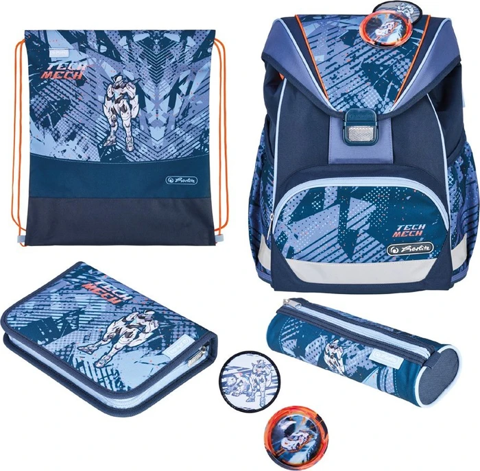 Herlitz Ultra Light Plus Tech Mech Schultaschen-Set, 4-tlg.