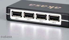 Akasa Connect 7 USB-Hub, 7x USB-A 2.0, USB 2.0 Mini-B [Buchse]