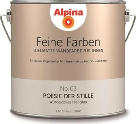 Alpina Farben Feine Farben No. 03 Poesie der Stille innen würdevolles hellgrau edelmatt grau, 2.5l