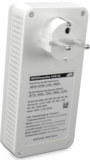 FRITZ! FRITZ!Powerline 1240 AX WLAN Set, Powerline/WLAN-Access Point und Powerline-Adapter Set, 2er-Bundle