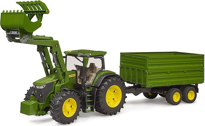 Bruder Profi-Serie John Deere 7R 350 mit Frontlader und Tandemachstransportanhänger