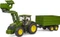 Bruder Profi-Serie John Deere 7R 350 mit Frontlader und Tandemachstransportanhänger Vorschaubild