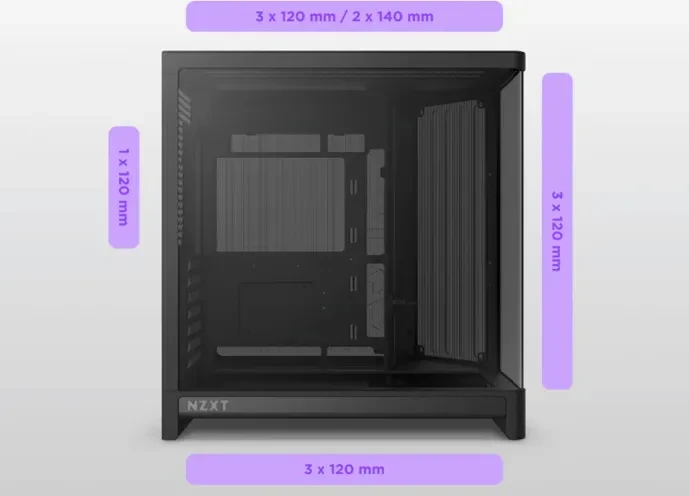 NZXT H6 RGB+ [2026] Black, Glasfenster