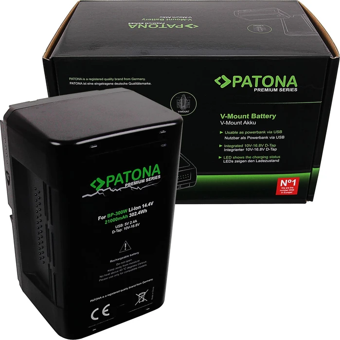 Patona Premium Akku V-Mount 302Wh für Sony BP-300W