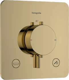 Hansgrohe Ecostat Comfort Q Thermostat Unterputz für 2 Verbraucher mit integrierter Sicherungskombination nach EN1717 polished gold optic