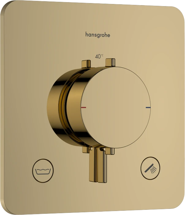 Hansgrohe Ecostat Comfort Q Thermostat Unterputz für 2 Verbraucher mit integrierter Sicherungskombination nach EN1717 polished gold optic