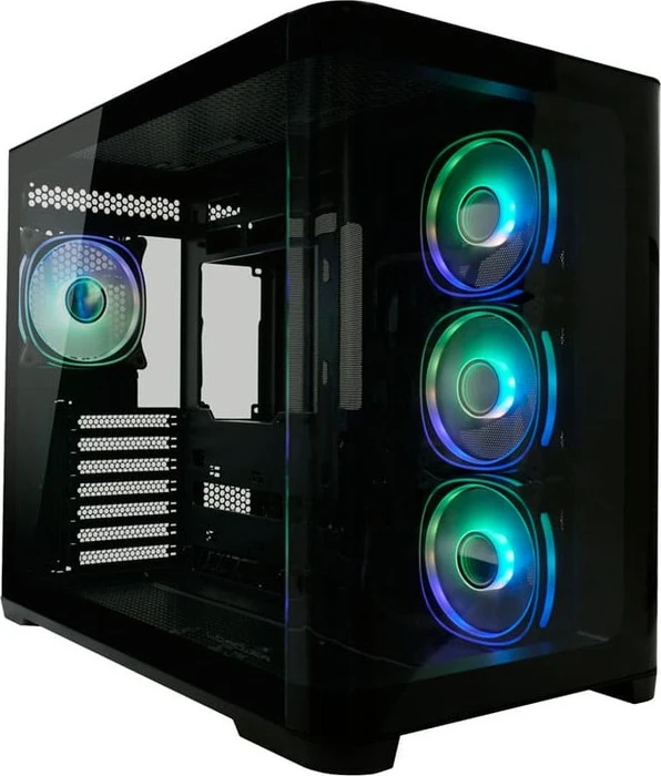 LC-Power Gaming 8001B Pro-Storm Dark, schwarz, Glasfenster, schallgedämmt