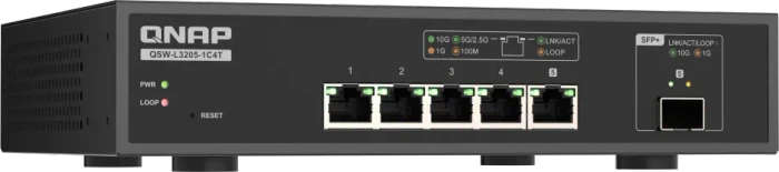 QNAP QSW-L3200 Desktop 10G Managed Switch, 4x RJ-45, 1x RJ-45/SFP+