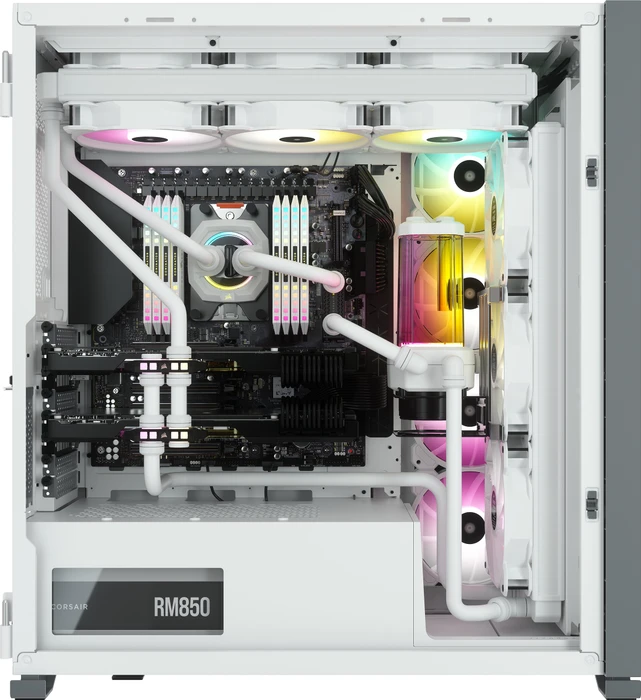 Corsair iCue 7000X RGB, weiß, Glasfenster
