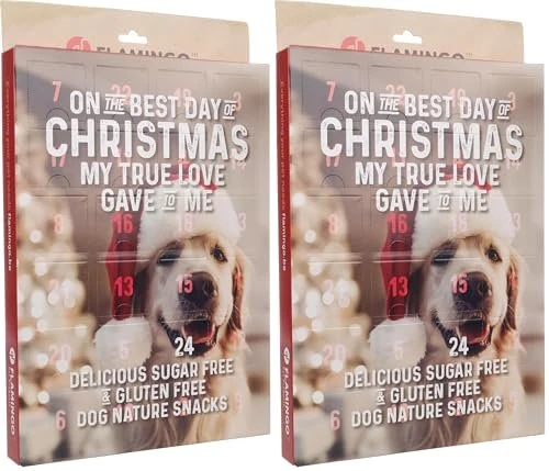 Flamingo Leckerli-Adventskalender für Hunde 2025