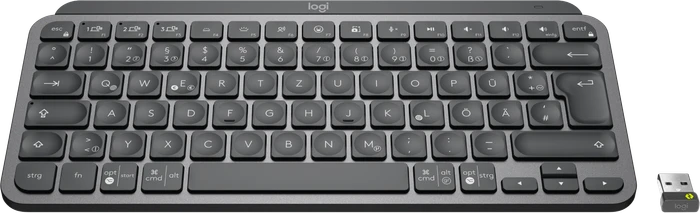 Logitech MX Keys Mini for Business, LEDs weiß, Logi Bolt, Graphite, schwarz, USB/Bluetooth, DE