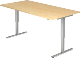 Hammerbacher Ergonomic Aktiv XMST2E/3/S elektrisch höhenverstellbarer Sitz-Steh-Schreibtisch 200x100cm Ahorn/silber