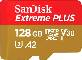 SanDisk Extreme PLUS R200/W90 128GB Kit, UHS-I U3, A2, Class 10