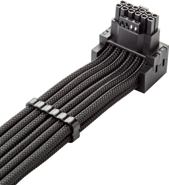 CableMod C-Series Pro, 12VHPWR Kabel, Corsair Type 4, 2x 8-Pin PCIe Stecker auf 16-Pin PCIe 5.0 12VHPWR Stecker, Adapterkabel, 90°, Variante A, schwarz, 60cm