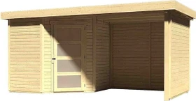 Karibu Schwandorf 3 Gartenhaus inkl. Anbau 2.4m + Rück- und Seitenwand natur