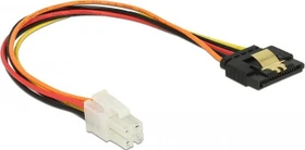 DeLOCK 4-Pin P4 ATX Stecker auf 15-Pin SATA Strom Buchse, Adapterkabel, 20cm (85519)