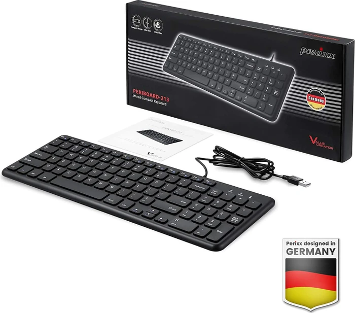 Perixx Periboard-213, schwarz, USB, US