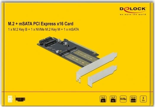 DeLOCK PCIe -> M.2 PCIe, SATA -> M.2 SATA, SATA -> mSATA