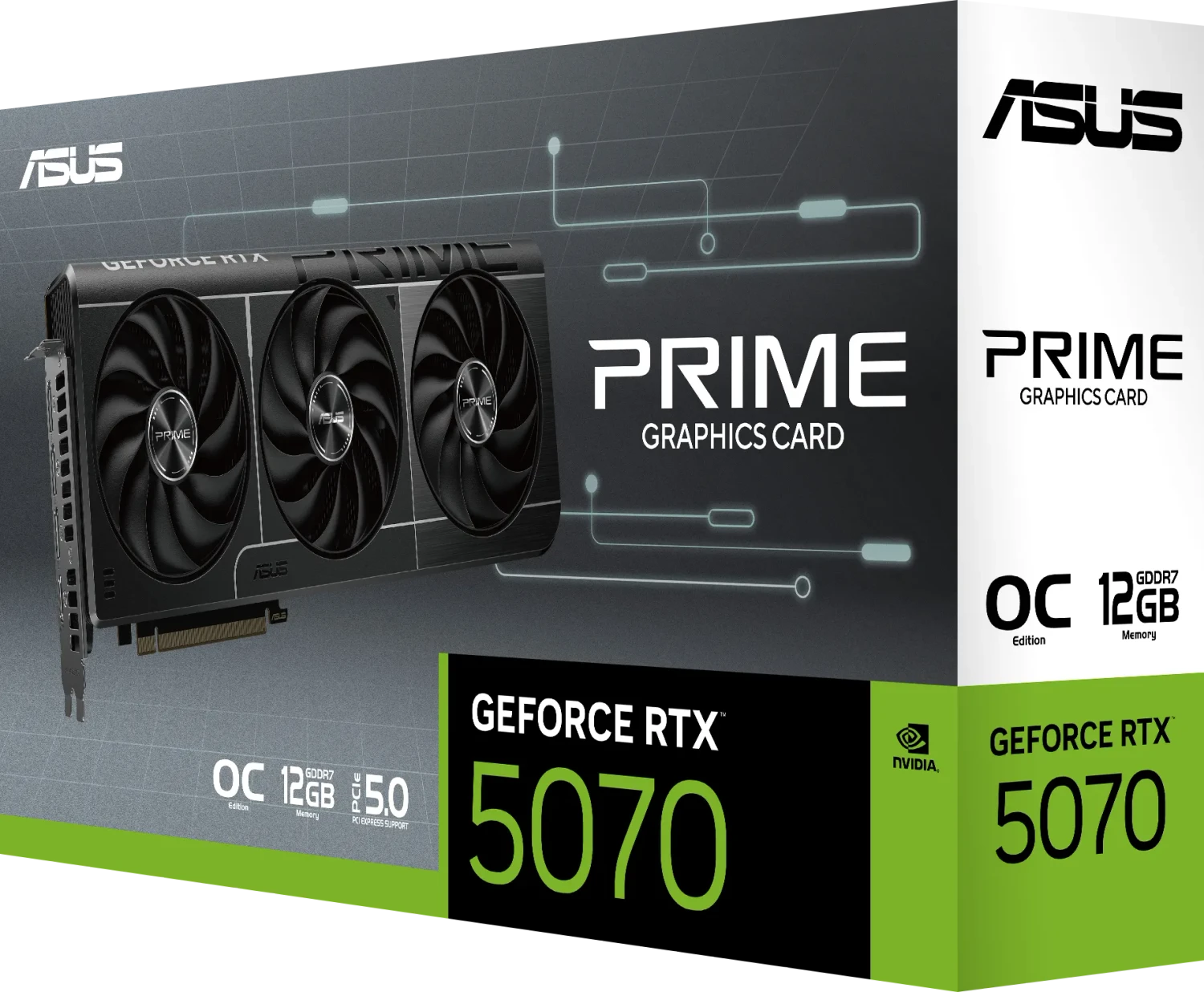 ASUS Prime GeForce RTX 5070 OC, PRIME-RTX5070-O12G, 12GB GDDR7
