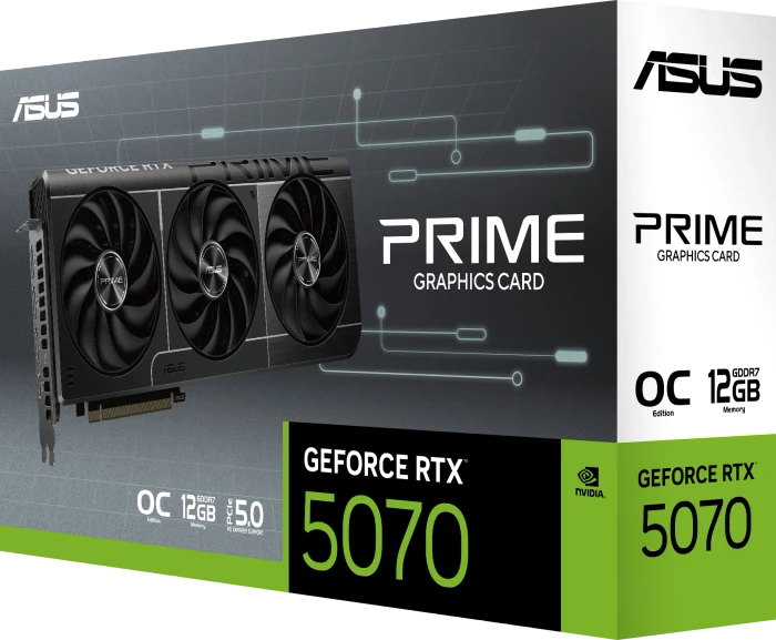 ASUS Prime GeForce RTX 5070 OC, PRIME-RTX5070-O12G, 12GB GDDR7, HDMI, 3x DP