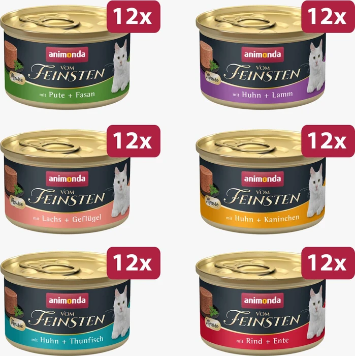 animonda Vom Feinsten, Adult Mousse Mousse-Viefalt, 6.12kg (72x 85g)