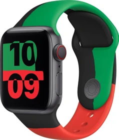 Apple Watch Series 6 (GPS + Cellular) 40mm Aluminium space grau mit Sportarmband Black Unity
