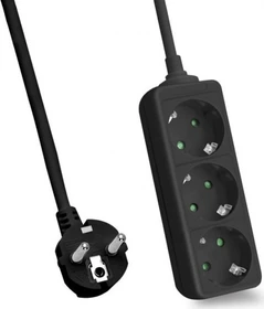 Helos CLASSIC Steckdosenleiste, 3-fach, 5m, schwarz