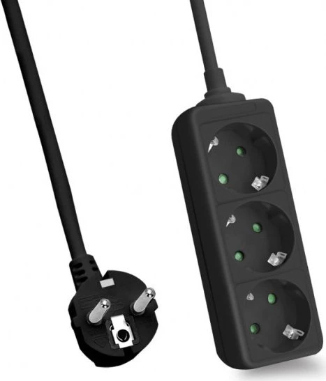 Helos CLASSIC Steckdosenleiste, 3-fach, 5m, schwarz
