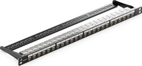 deleyCON Patchpanel für Keystone Module 19", 0.5HE, inkl. RJ-45 Cat6a Module, 24-Port, 19"