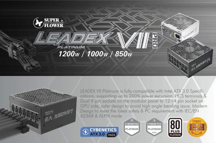 Super Flower Leadex VII Platinum Pro schwarz 1000W, ATX 3.1