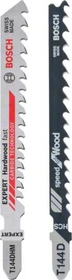Bosch Professional T144D Speed for Wood + T144DHM Expert Carbid Hardwood Fast Stichsägeblatt-Set, 26-tlg.