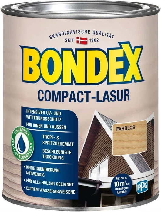 Bondex Compact-Lasur Außen Holzschutzmittel, 750ml