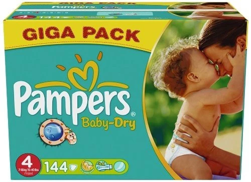 Pampers Baby-Dry Gr.4 Einwegwindel, 7-18kg, 144 Stück