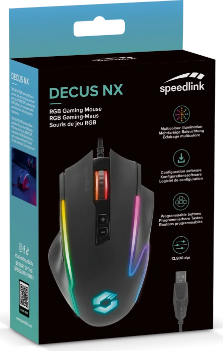 Speedlink Decus NX RGB Gaming Mouse schwarz, USB