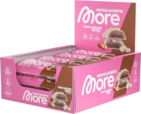 More Nutrition More Protein Satisbites White Hazelnut Nougat 12x 2x50g