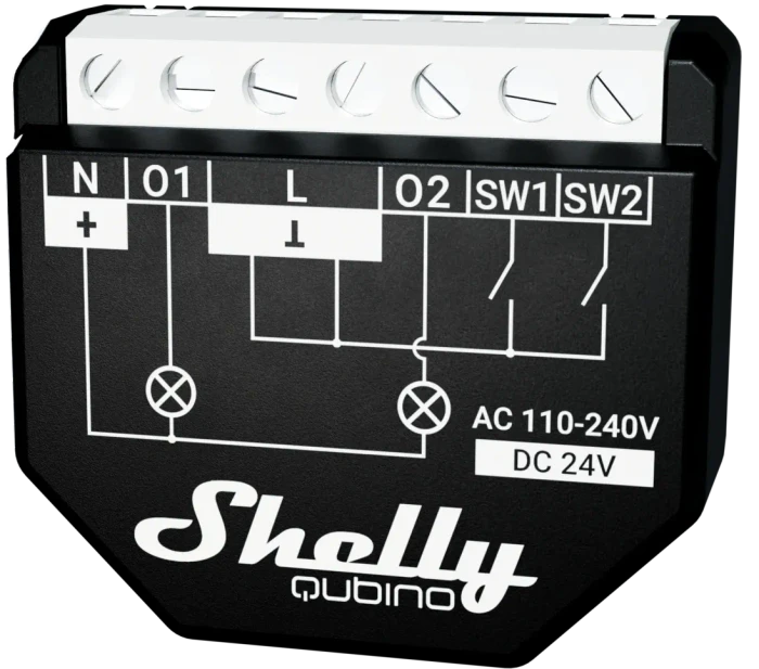Shelly Qubino Wave 2PM, 2-Kanal, Unterputz, Schaltaktor