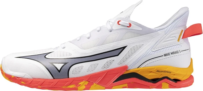 Mizuno Wave Mirage 5 Handballschuhe white/fiery coral 2/citrus