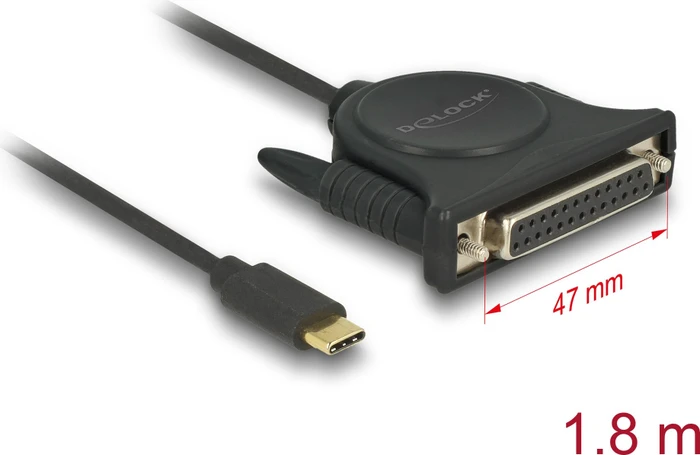 DeLOCK USB-C 2.0 auf Parallel DB25 Adapterkabel, 1.8m