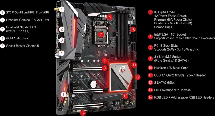 ASRock Z390 Phantom Gaming 9 (Intel 1151 v2)
