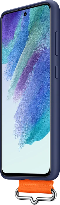 Samsung Silicone Cover with Strap für Galaxy S21 FE navy