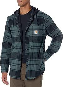 Carhartt Rugged Flex Relaxed Fit Flannel Fleece Lined Hooded Hemd langarm elm (Herren)