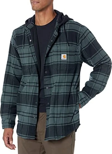 Carhartt Rugged Flex Relaxed Fit Flannel Fleece Lined Hooded Hemd langarm elm (Herren)
