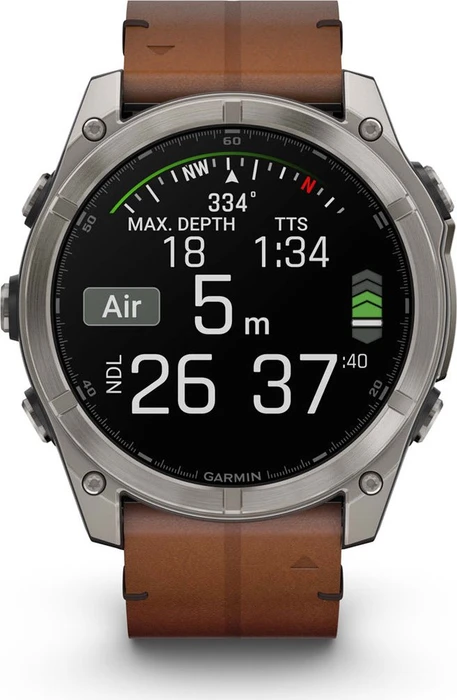 Garmin Fenix 8 51mm Sapphire titanium/chestnut leather